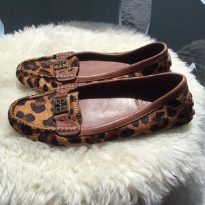 Tory Burch Calf-hair Animal Print Driving Flats Shoes Slippers